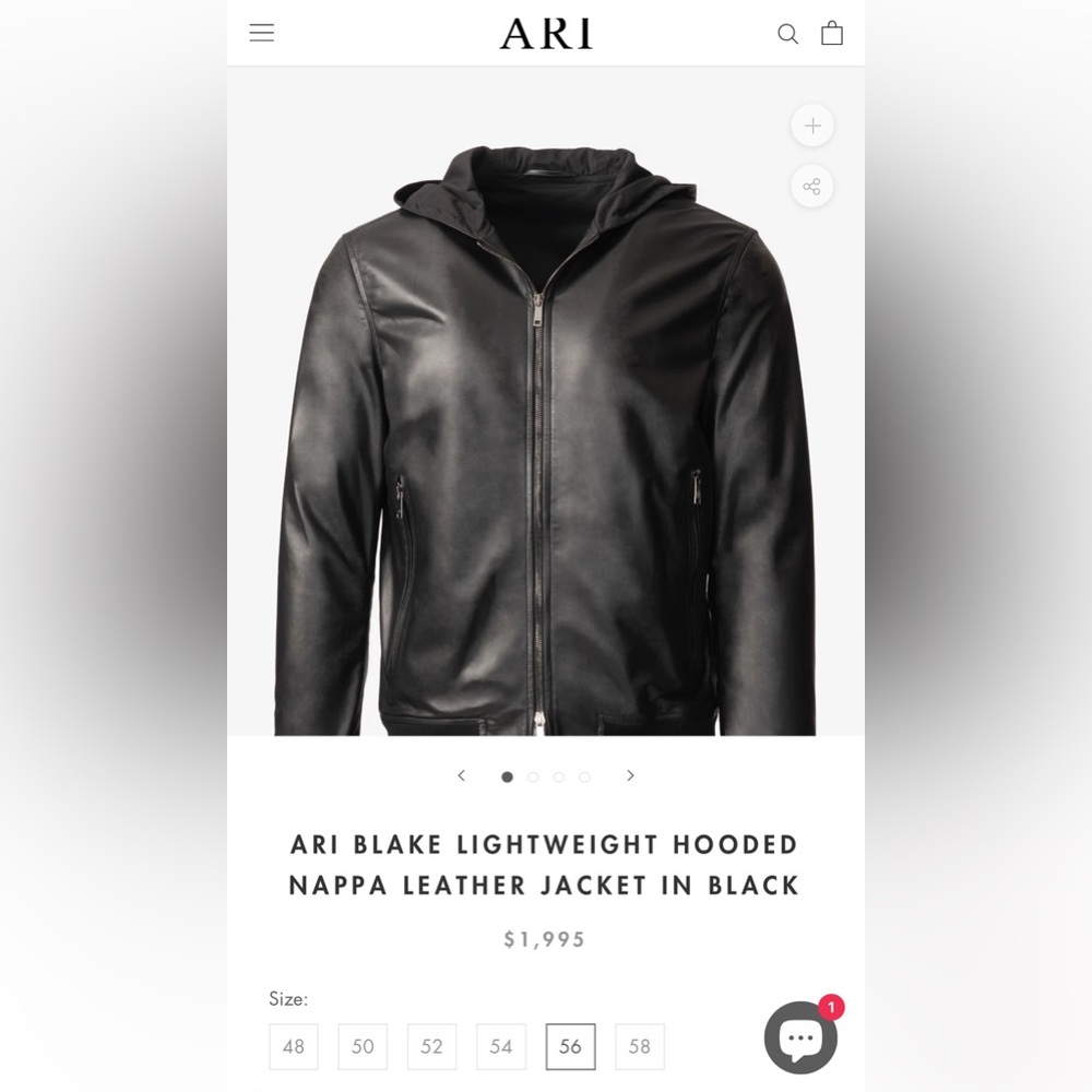 ARI Blake Lightweight Hooded Nappa Leather Jacket in Black